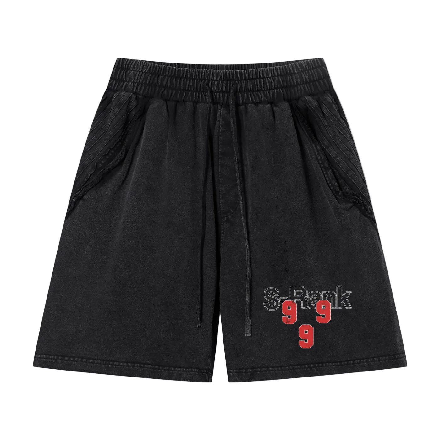 Unisex Vintage Wash Raw Edge Shorts