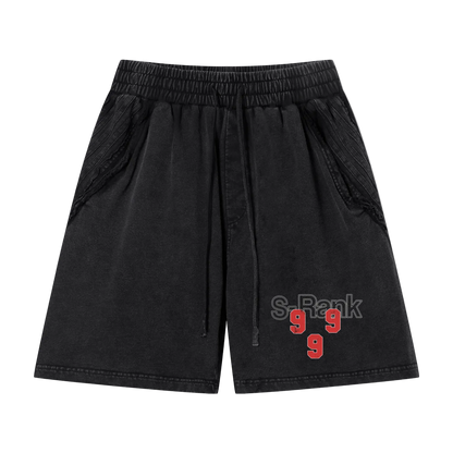 Unisex Vintage Wash Raw Edge Shorts