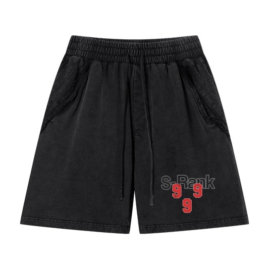 Unisex Vintage Wash Raw Edge Shorts