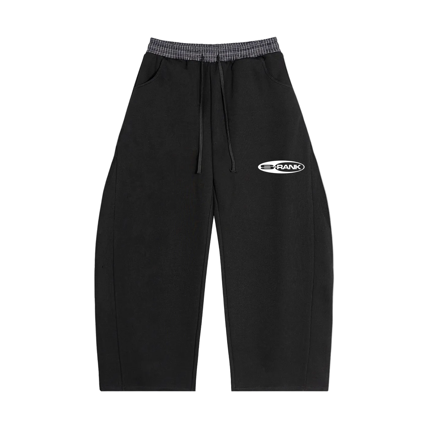 Plaid Waistband Barrel Sweatpants